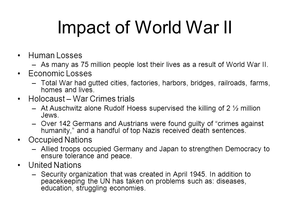 Effects of war on humanity